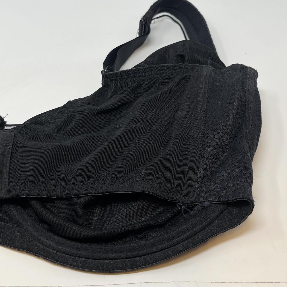 Ekouaer Womens 40H Underwire Lace Mesh Bra Black Full Coverage Support - Picture 8 of 12